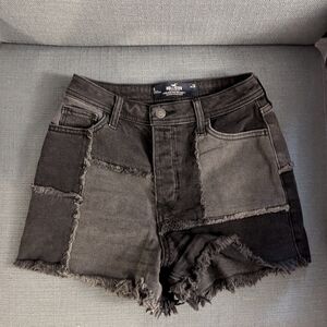 Hollister Colorblock Black Denim Shorts